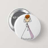 Aardbei Blond Bruid Knop Ronde Button 5,7 Cm (Voorkant /achterkant)