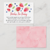 Aardbei Blueberry Baby shower Book Request Request Informatiekaartje (Voorkant / Achterkant)