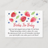 Aardbei Blueberry Baby shower Book Request Request Informatiekaartje (Voorkant)