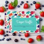 Aardbei Blueberry Berry Sweet Baby shower Informatiekaartje