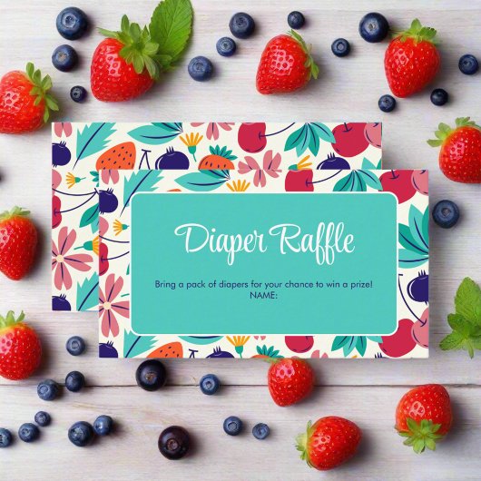 Aardbei Blueberry Berry Sweet Baby shower Informatiekaartje
