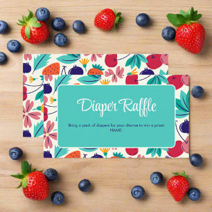 Aardbei Blueberry Berry Sweet Baby shower Informatiekaartje