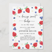 Aardbei Blueberry Berry Sweet Baby shower Kaart (Voorkant)