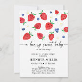 Aardbei Blueberry Berry Sweet Baby shower Kaart (Voorkant)