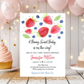 Aardbei Blueberry Berry Sweet Baby shower Kaart