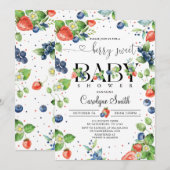 Aardbei Blueberry Berry Sweet Baby shower Kaart (Voorkant / Achterkant)
