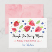 Aardbei Blueberry Berry Sweet Birthday Bedankkaart (Voorkant / Achterkant)