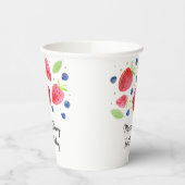 Aardbei Blueberry Berry Sweet Birthday Papieren Bekers (Links)