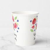 Aardbei Blueberry Berry Sweet Birthday Papieren Bekers (Rechts)