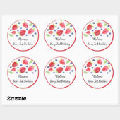 Aardbei Blueberry Berry Sweet Birthday Ronde Sticker (Vel)
