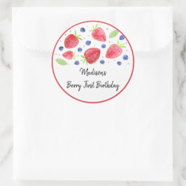 Aardbei Blueberry Berry Sweet Birthday Ronde Sticker