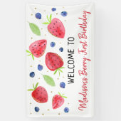Aardbei Blueberry Berry Sweet Birthday Spandoek (Verticaal)
