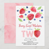 Aardbei Blueberry Berry Sweet Second Birthday Kaart (Voorkant / Achterkant)