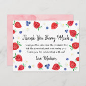 Aardbei Blueberry Birthday Bedankkaart (Voorkant / Achterkant)