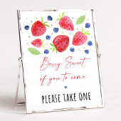 Aardbei Blueberry Birthday Favor Sign Poster