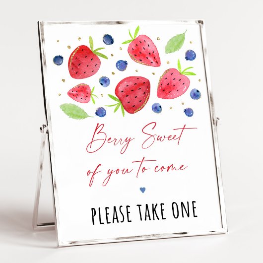 Aardbei Blueberry Birthday Favor Sign Poster