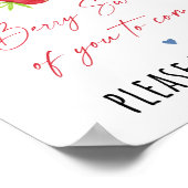 Aardbei Blueberry Birthday Favor Sign Poster (Hoek)