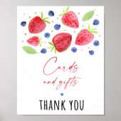 Aardbei Blueberry Birthday Gifts Sign Poster (Voorkant)
