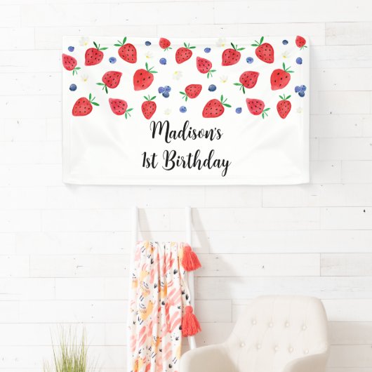 Aardbei Blueberry Birthday Spandoek (Insitu)