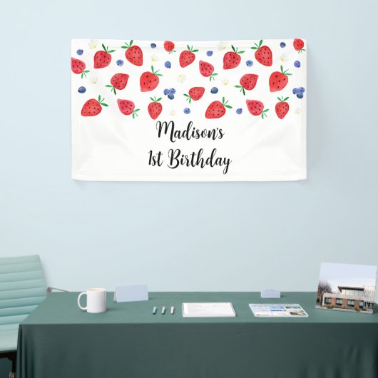 Aardbei Blueberry Birthday Spandoek (Beurs)