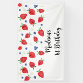 Aardbei Blueberry Birthday Spandoek (Verticaal)
