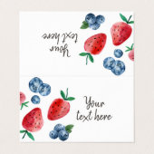 Aardbei Blueberry Etiket Tent Berry Sweet Visitekaartje (Buitenkant ongevouwen)