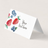 Aardbei Blueberry Etiket Tent Berry Sweet Visitekaartje (Achterkant)
