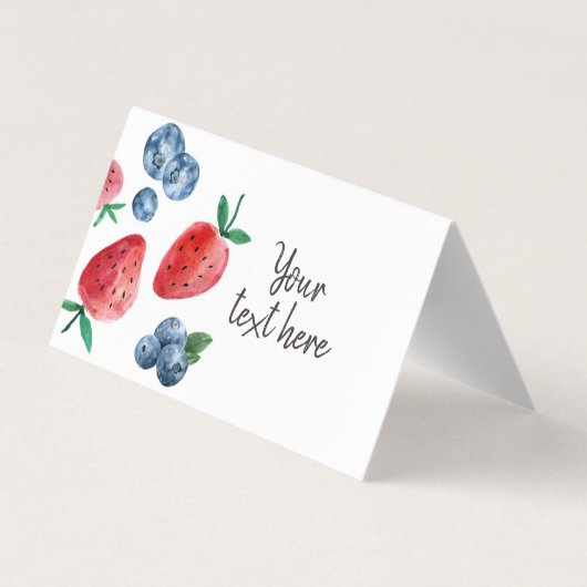 Aardbei Blueberry Etiket Tent Berry Sweet Visitekaartje (Achterkant)