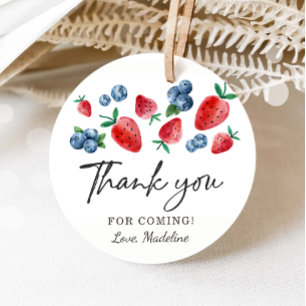 Aardbei Blueberry Favor Tag Birthday Berry Veel Bedankjes Labels