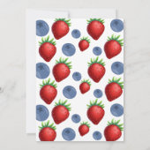 Aardbei Blueberry Meisje Verjaardag Uitnodigingska Kaart (Achterkant)
