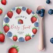 Aardbei & Blueberry Meisje Verjaardagsfeest Papieren Bordje