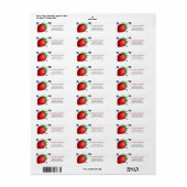 Aardbei & Blueberry Meisje Verjaardagsfeestadres Etiket (Full Sheet)