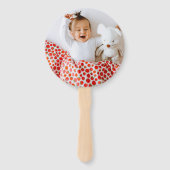 Aardbei & Blueberry Meisje Verjaardagsfeestfoto Handwaaier (Achterkant)