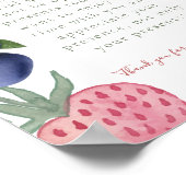 Aardbei & Blueberry Party Bedankt Cadeaus Sign Poster (Hoek)