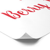 Aardbei Blueberry Waterverf Birthday Welkom Poster (Hoek)