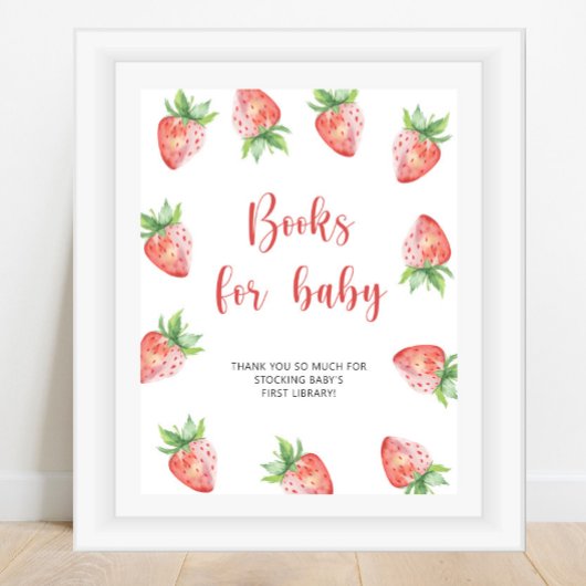 Aardbei - boeken voor baby poster