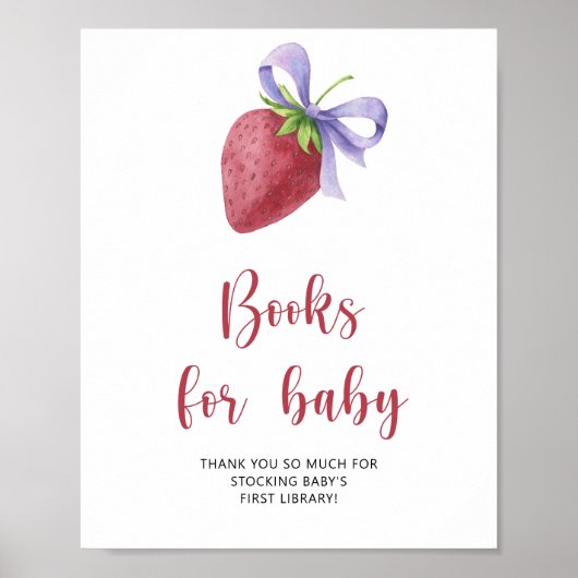 Aardbei - boeken voor baby poster (Voorkant)