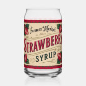 Aardbei boerderij blikvorm glas (Voorkant)