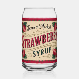 Aardbei boerderij blikvorm glas