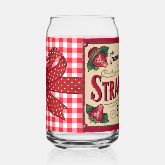 Aardbei boerderij blikvorm glas (Rechts)