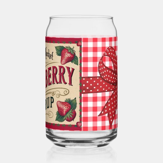 Aardbei boerderij blikvorm glas (Links)