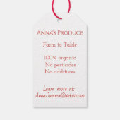 Aardbei-Boerderij naar tabel Cadeaulabel (Achterkant)