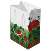 Aardbei Boerderij veld Waterverf Medium Cadeauzakje (Voorkant Gekanteld)