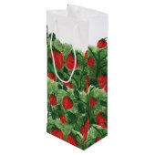 Aardbei Boerderij veld Waterverf Wijn Cadeautas (Achterkant Gekanteld)