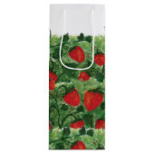 Aardbei Boerderij veld Waterverf Wijn Cadeautas (Voorkant)