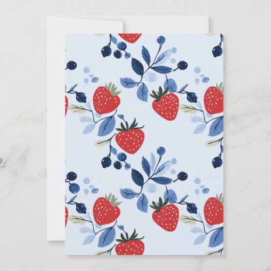 Aardbei Bosbessen Berry Sweet Baby shower Kaart (Achterkant)