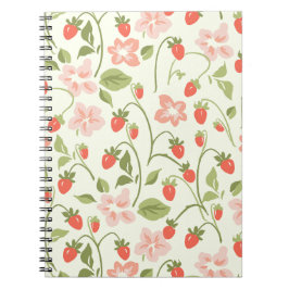 Aardbei botanisch patroon notitieboek