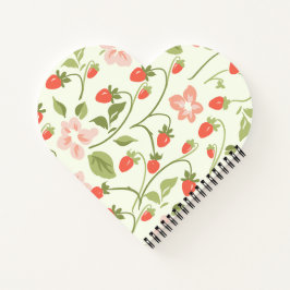 Aardbei botanisch patroon notitieboek