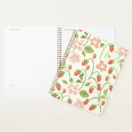 Aardbei botanisch patroon planner