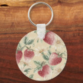 Aardbei Botanische Cottage Sleutelhanger (Voorkant)